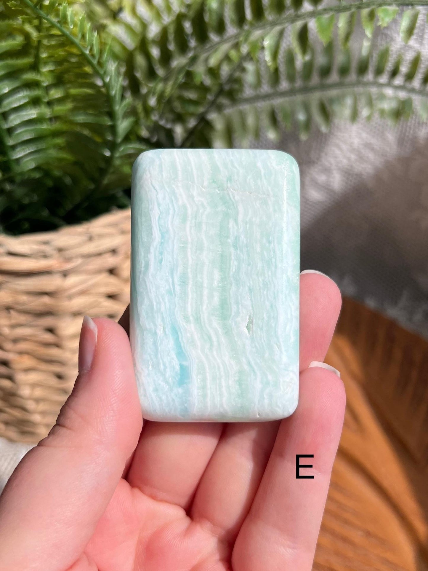 Caribbean Calcite Square Palm Stone - Choose Your Own