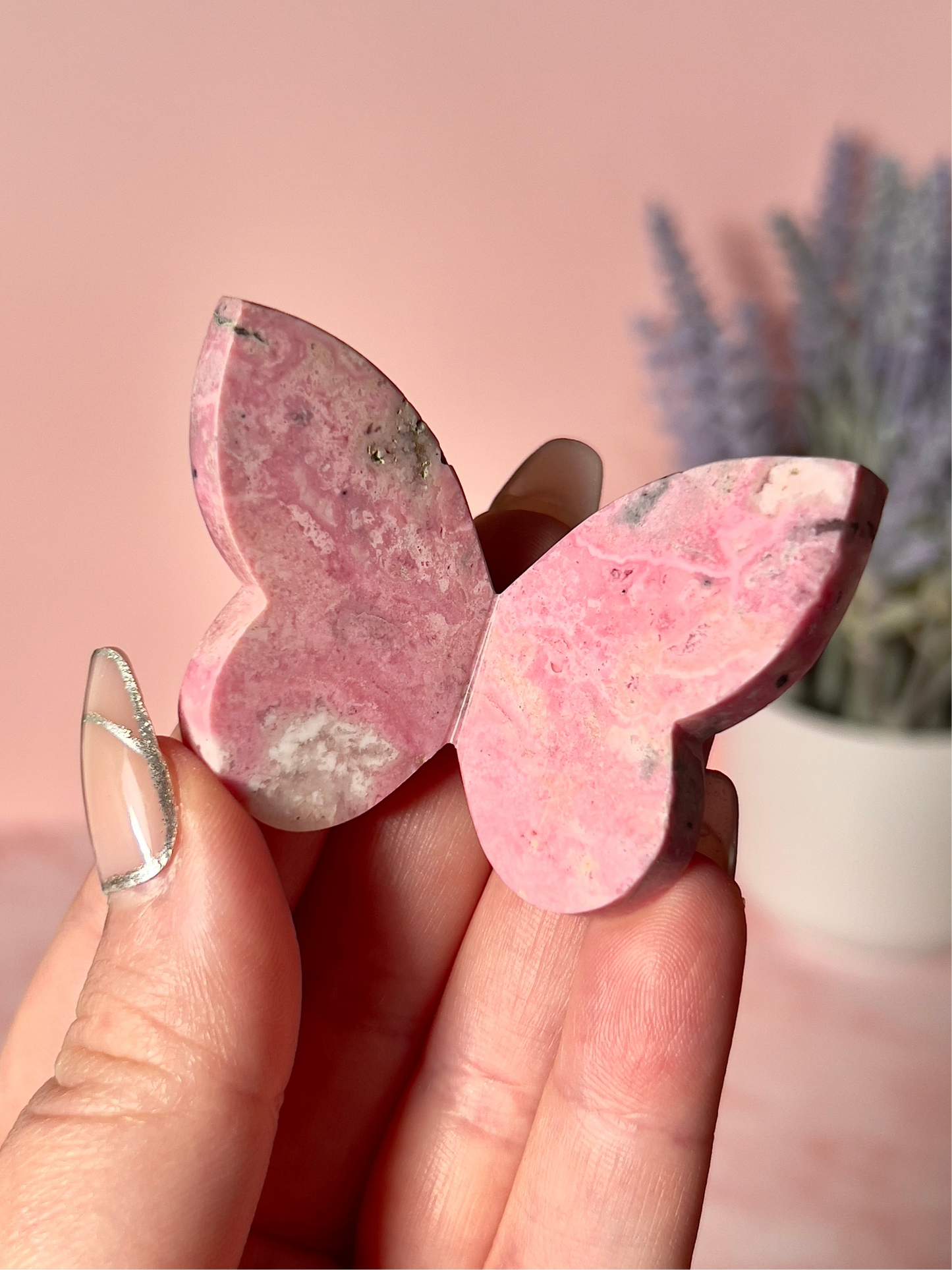 Bubblegum Pink Peruvian Rhodonite Butterfly - Intuitively Chosen
