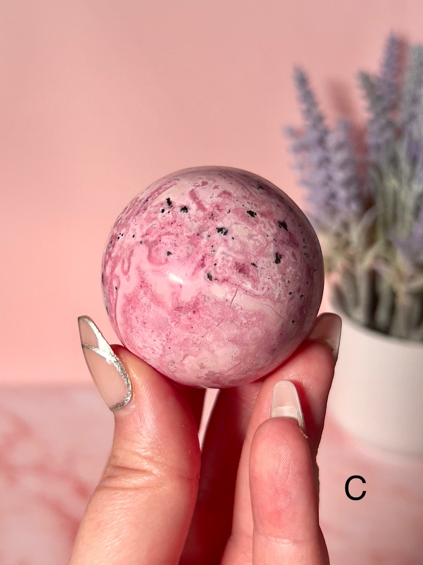 Bubblegum Pink Rhodonite Spheres - Choose Your Own