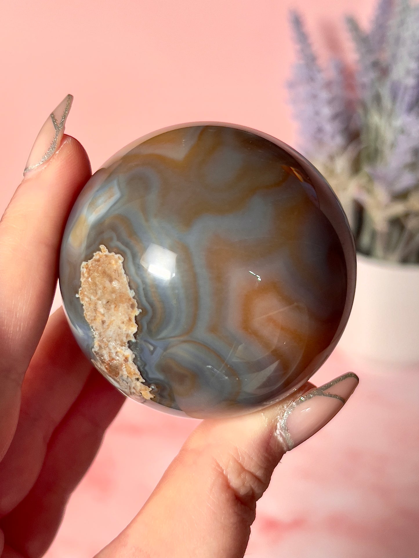 Beautiful Banded Agate Sphere