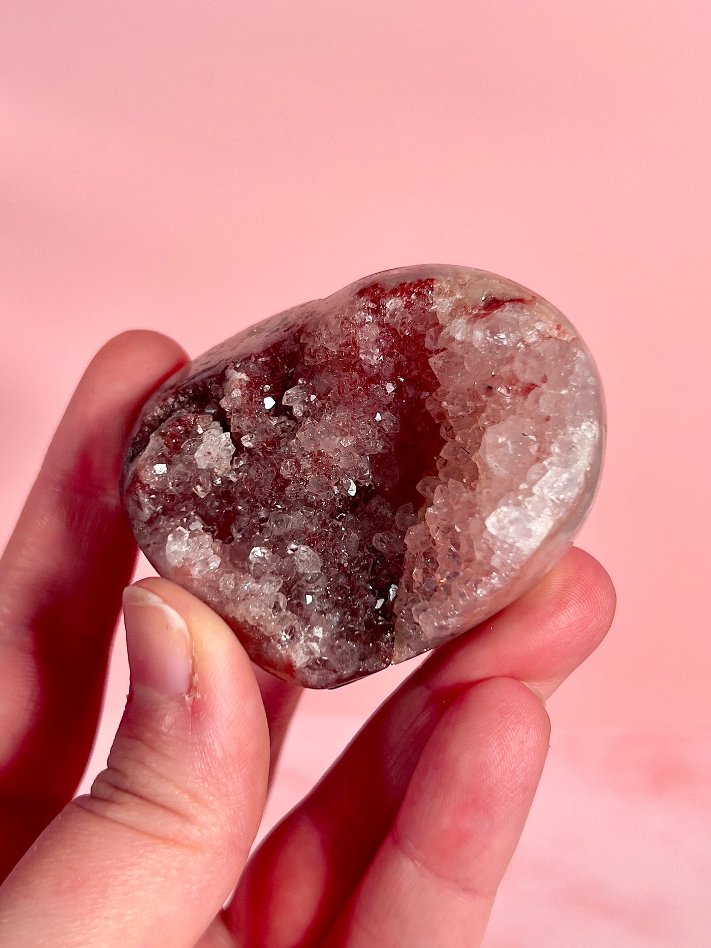 Druzy Pink Amethyst Heart