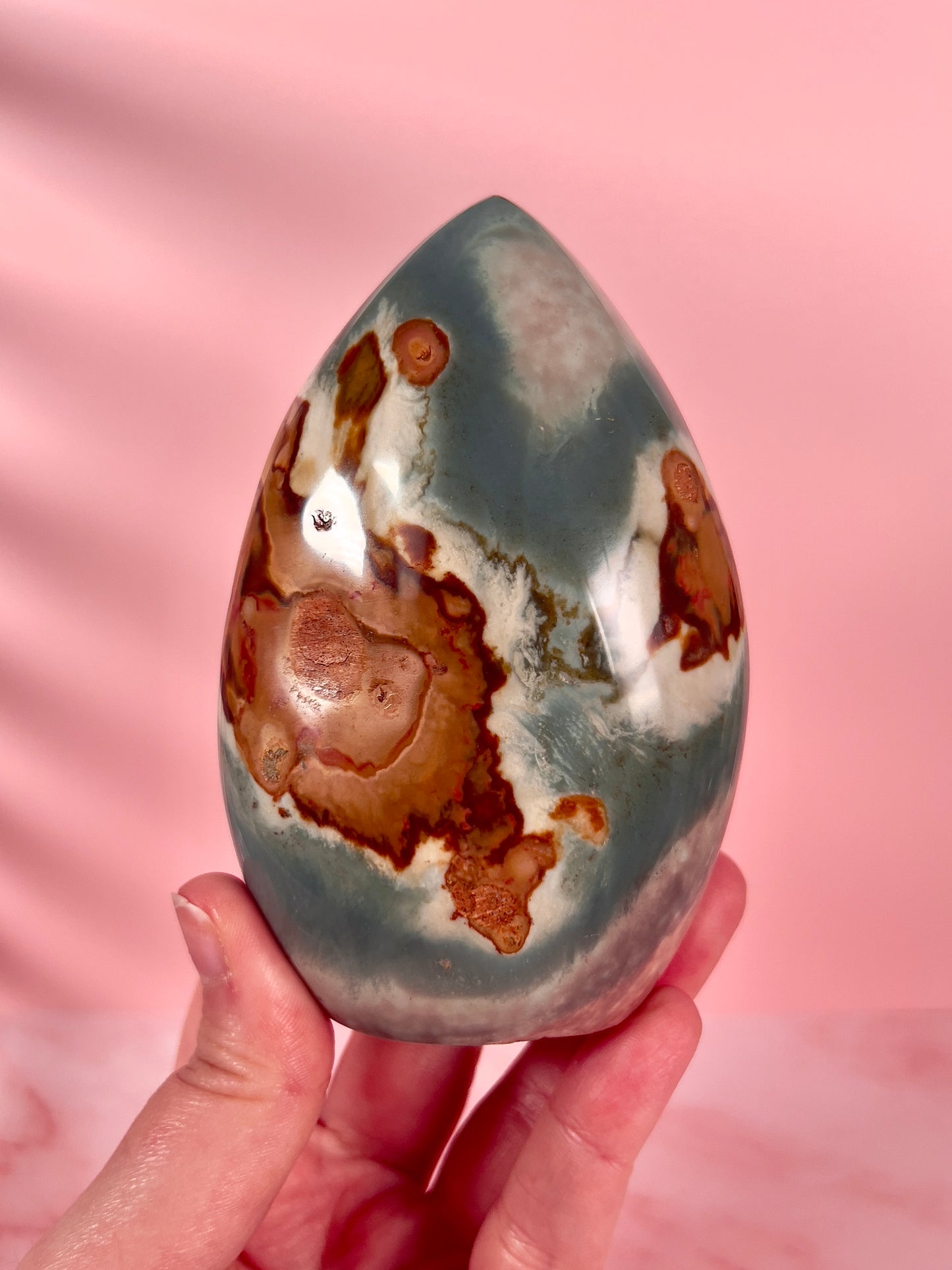 Blue Polychrome Jasper Teardrop Flame