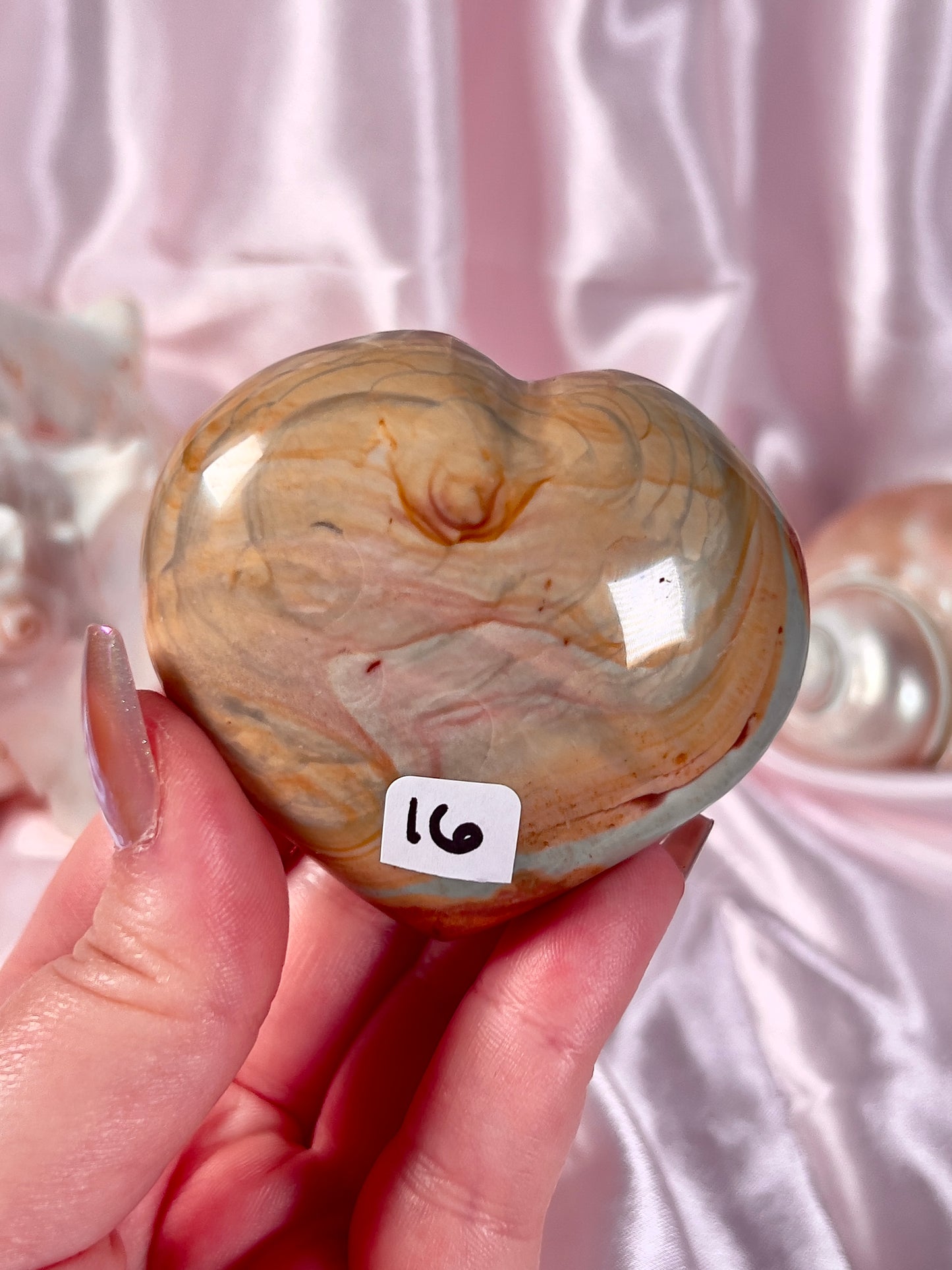 Pastel Polychrome Jasper Heart