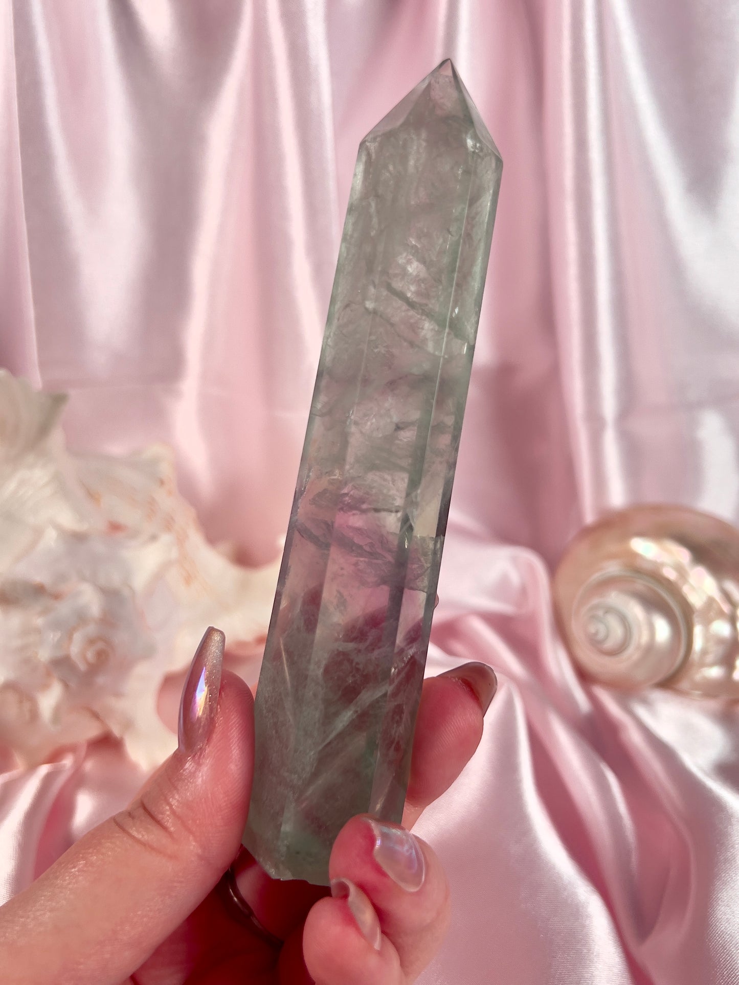 Icy Clear Green Fluorite Tower