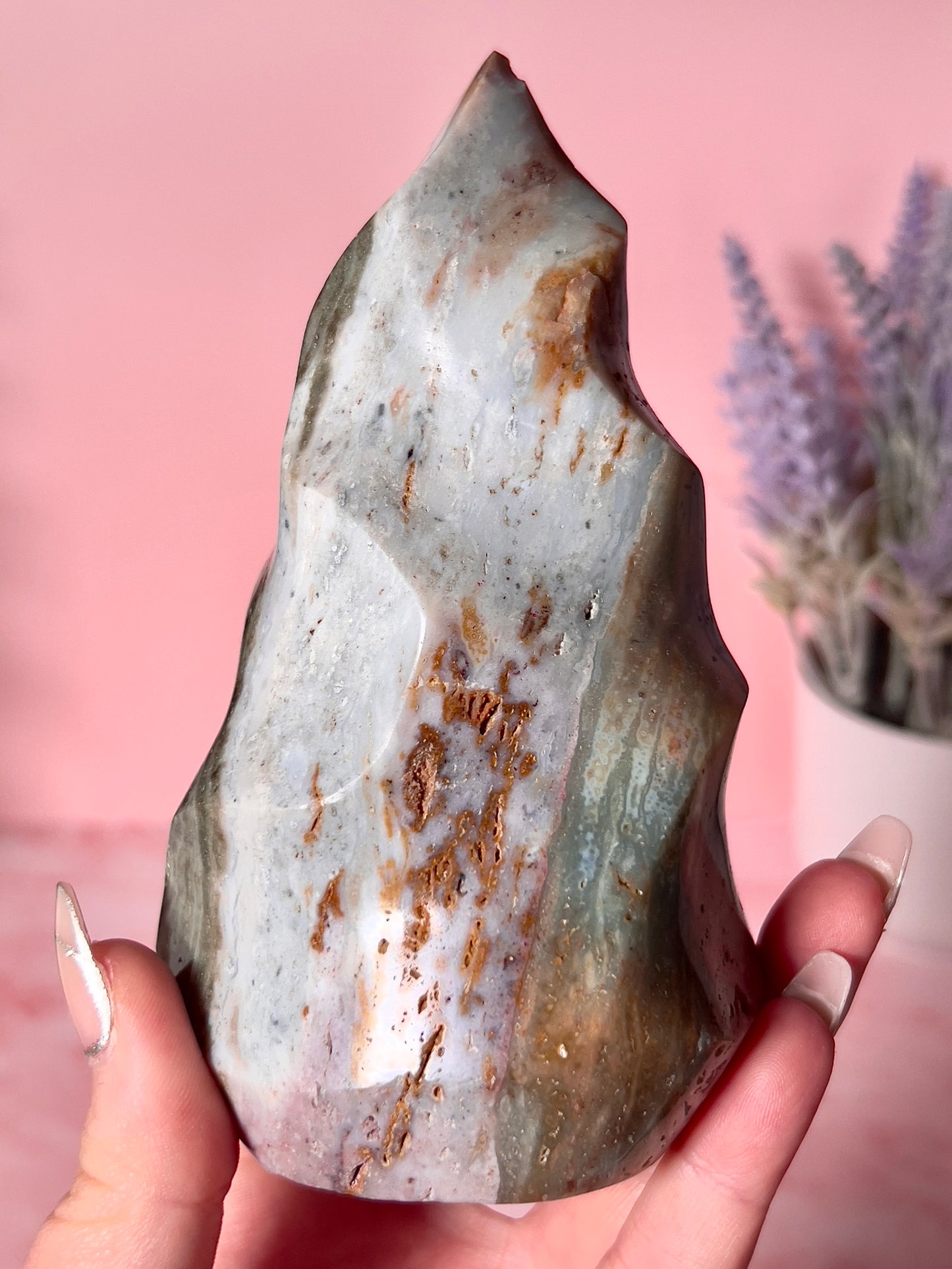 Imperfect Pastel Sea Jasper Flame