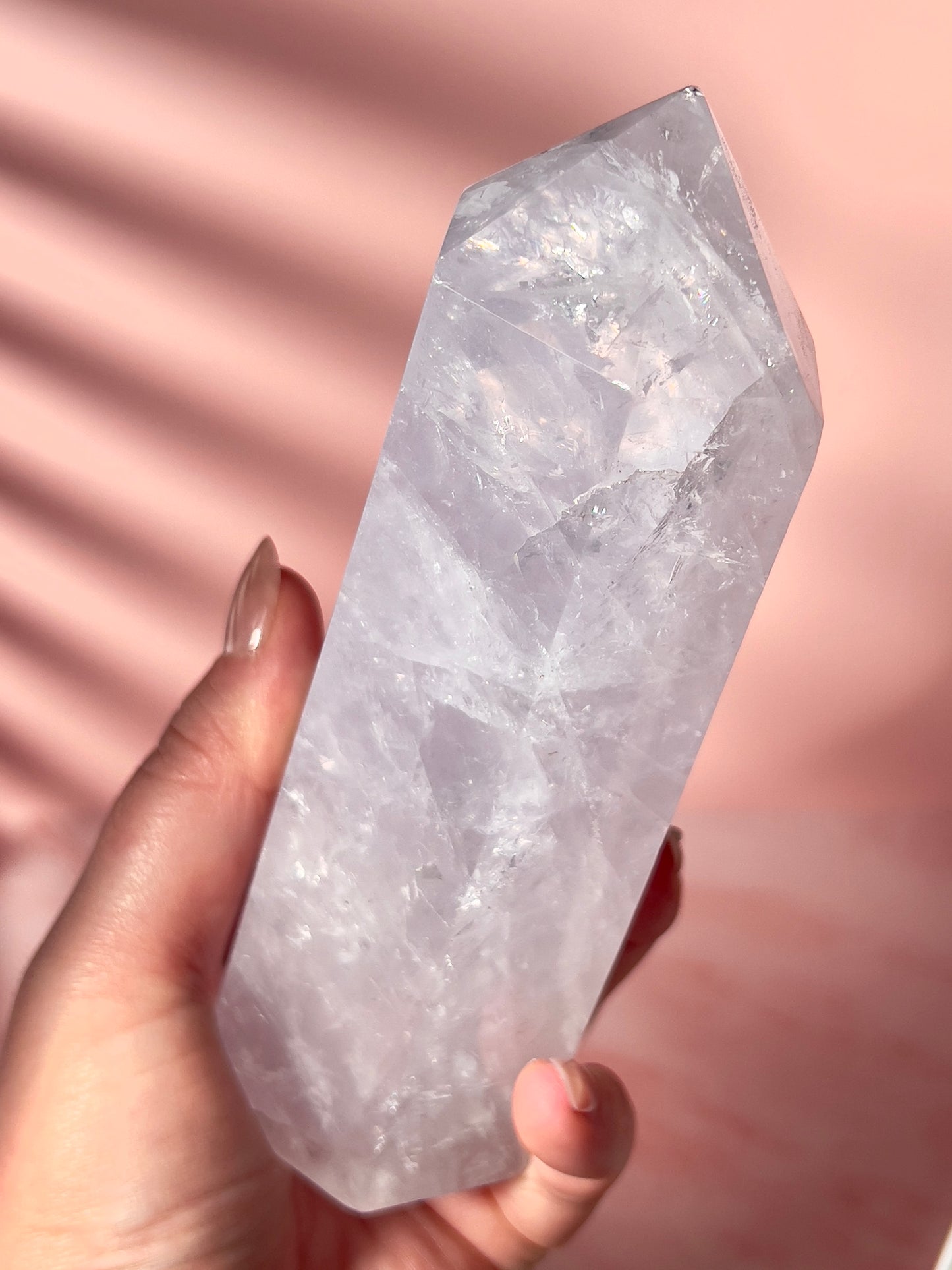 Cool Tone Lavender Rose Quartz Tower