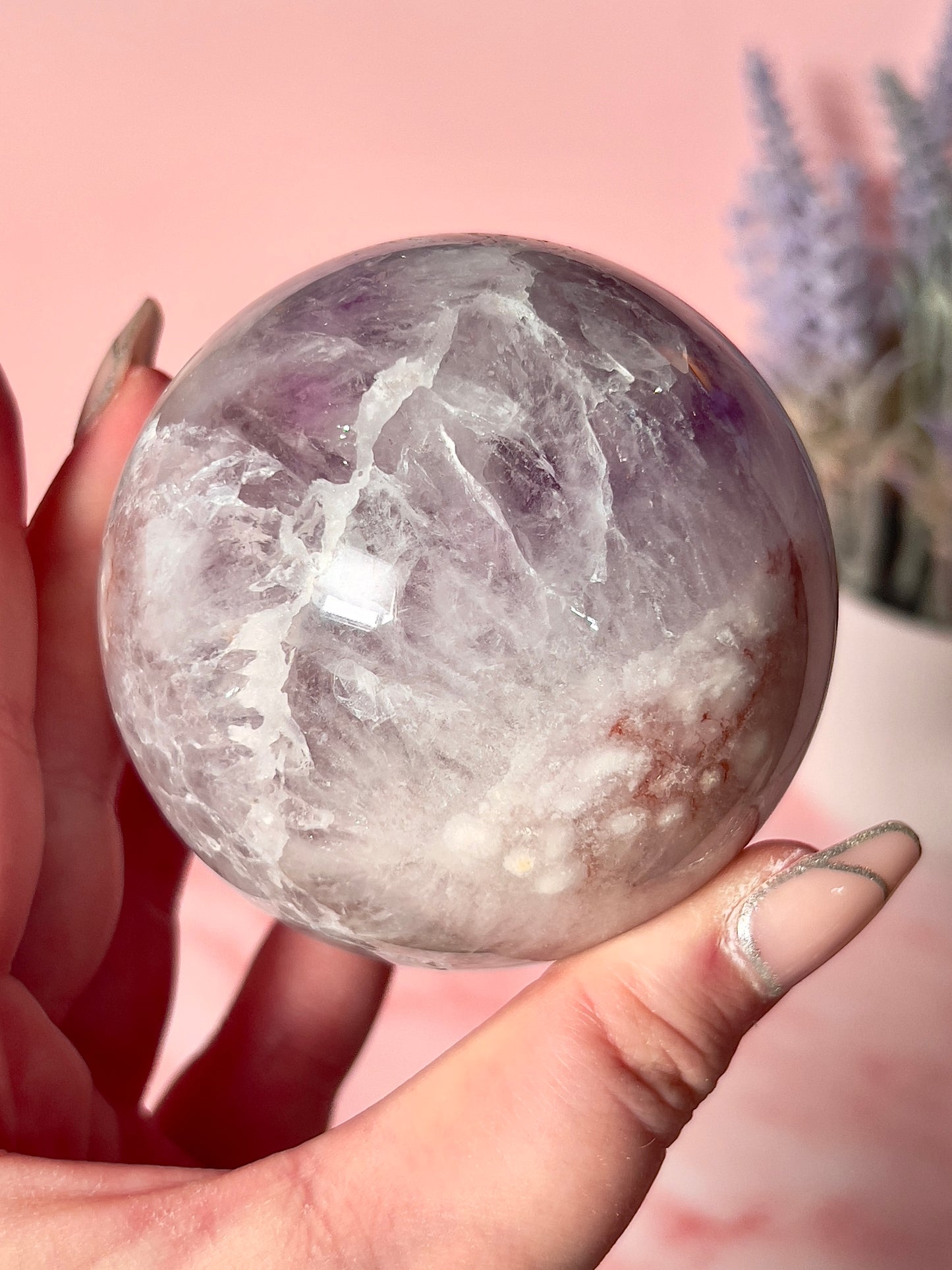 Purple and Pink Amethyst Sphere