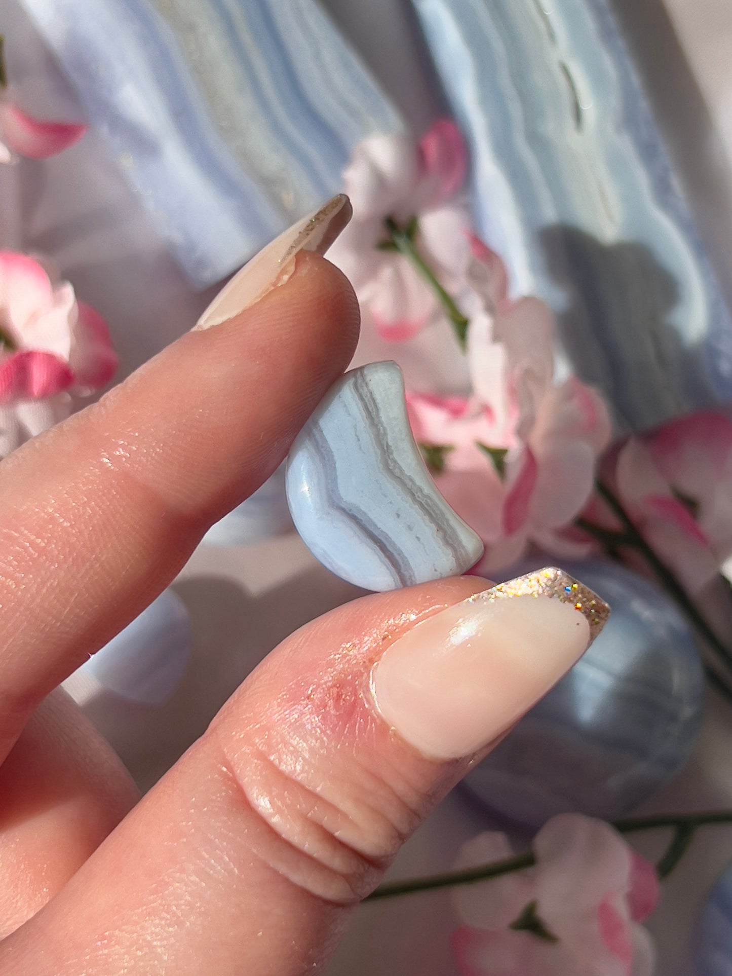 Mini Blue Lace Agate Moon