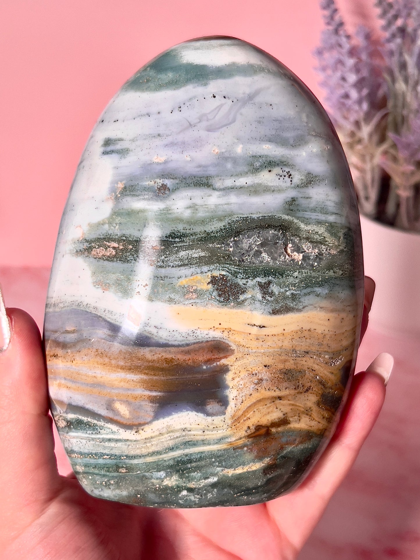 Beautiful Sea Jasper Crystal Statement Freeform