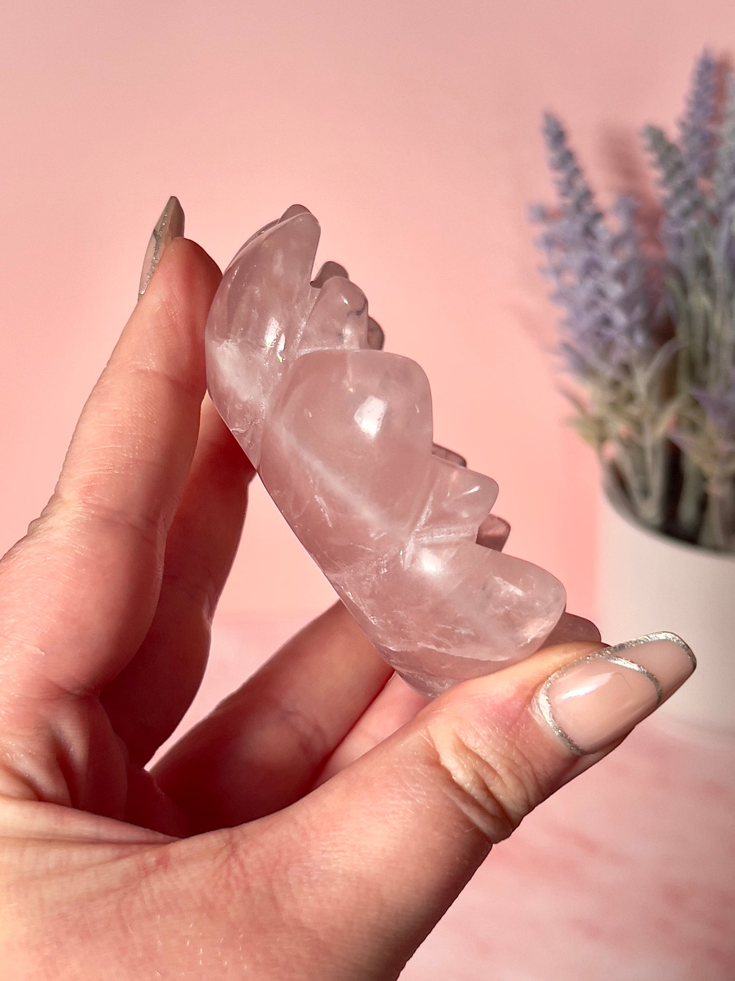High Quality Lotus Rose Quartz Bowl
