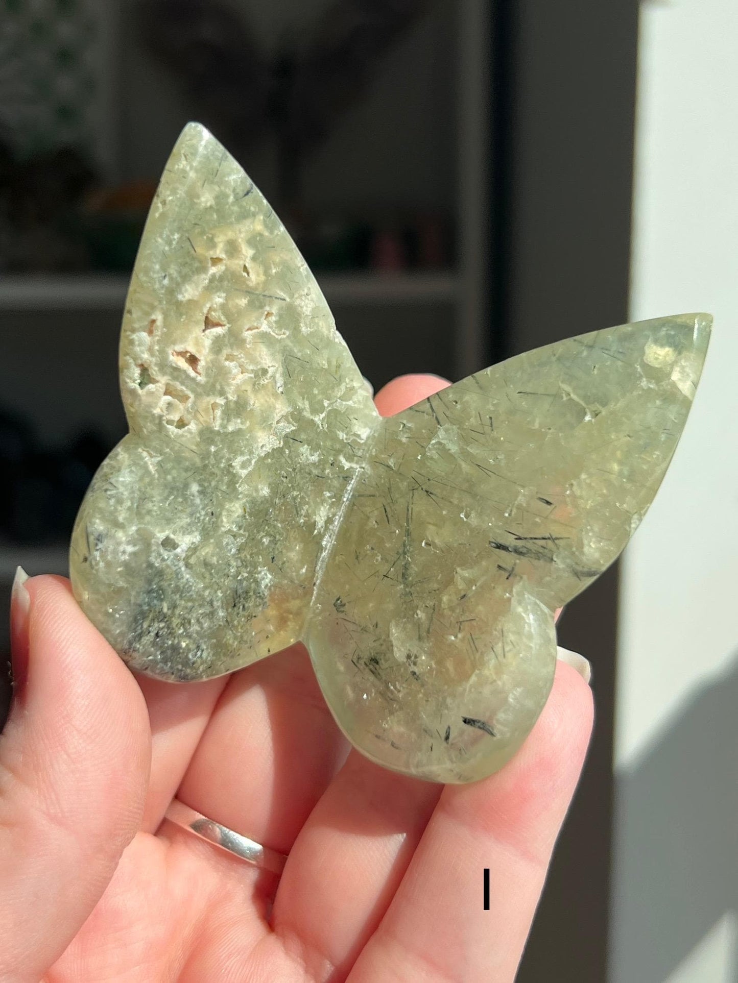 Prehnite 3D Butterfly Carving