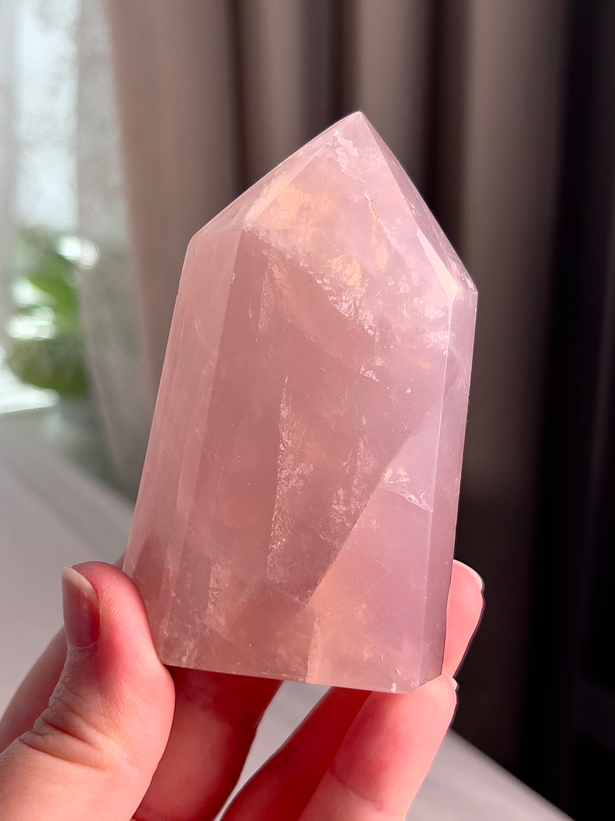 Jelly Mauvey Rose Quartz Tower