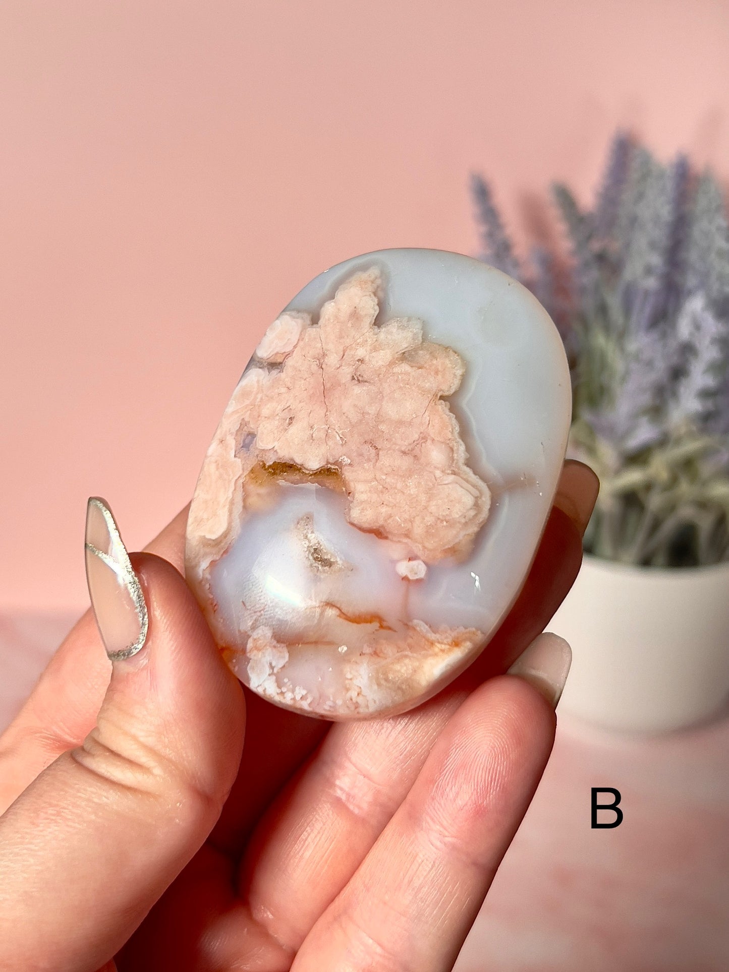 Carnelian and Flower Agate Palm Stones - Choose Your Own
