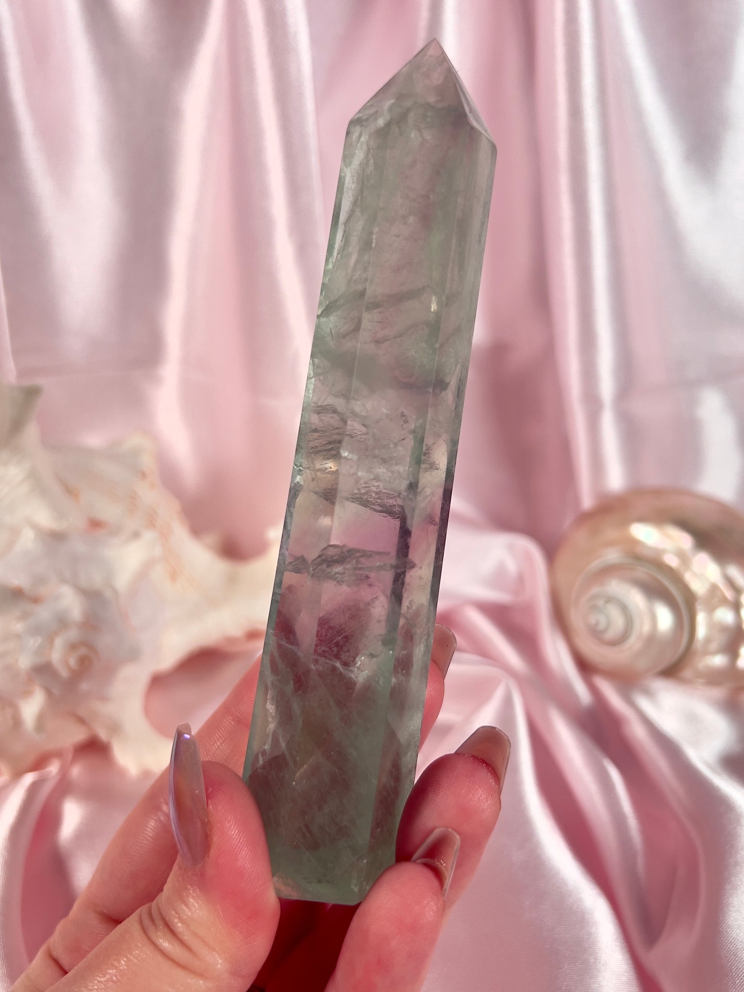 Icy Clear Green Fluorite Tower