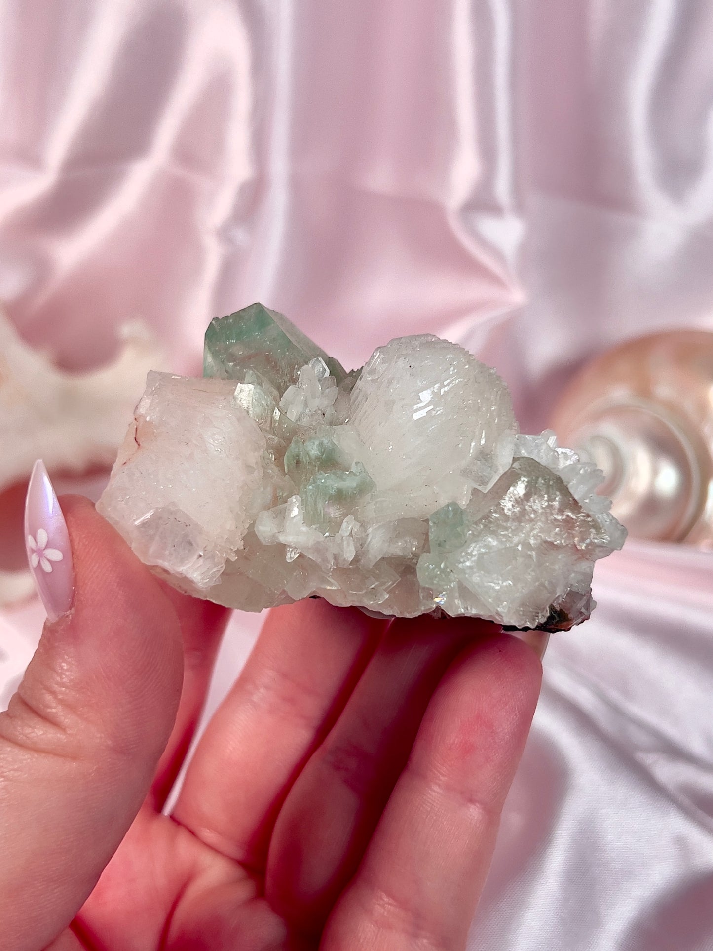 Mint Apophyllite and Stilbite Specimen