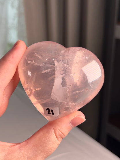 Icy Star Rose Quartz Heart