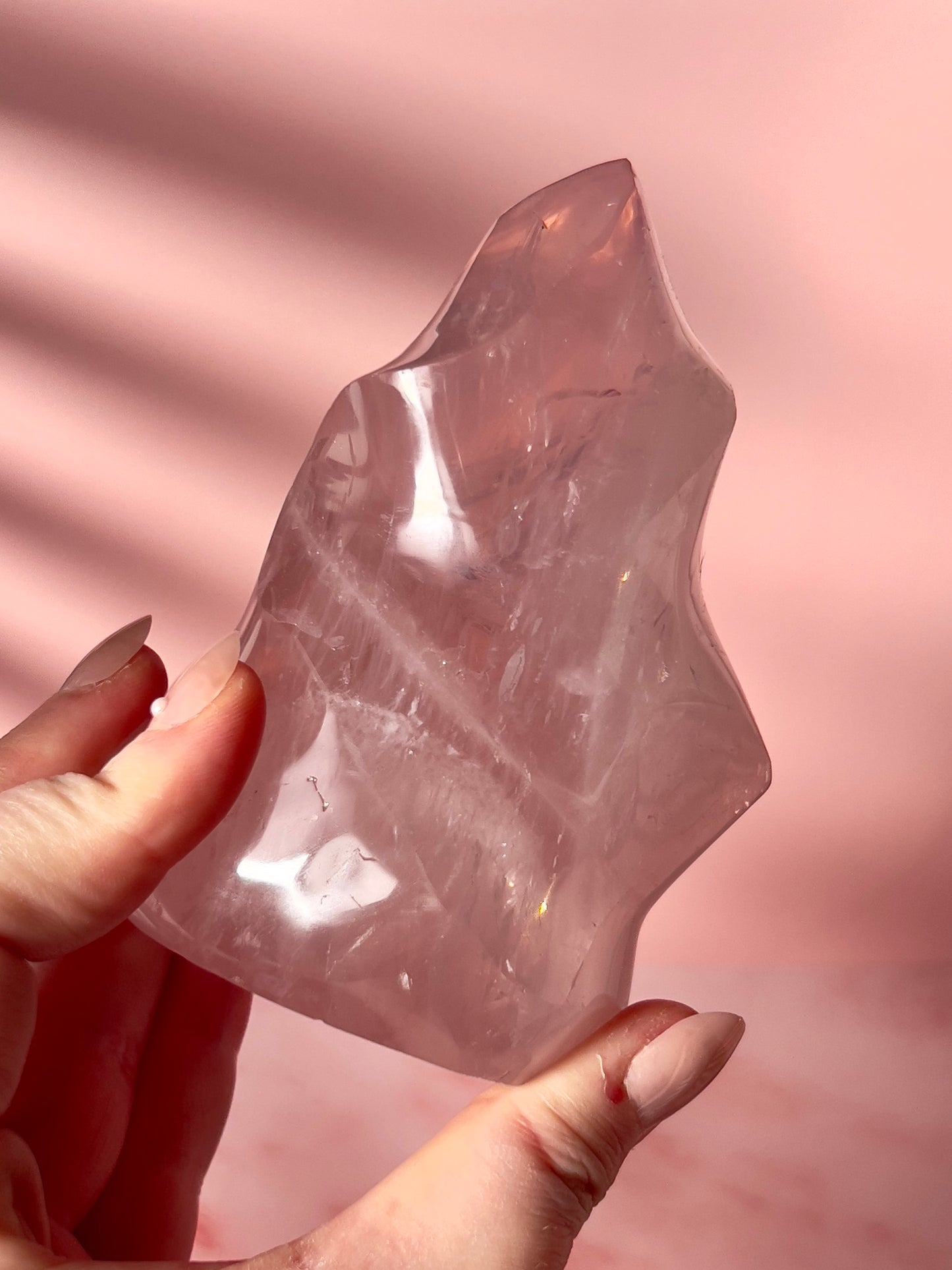 Gemmy Star Rose Quartz Flame