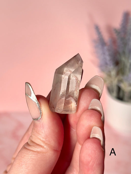 Beautiful Mini Pink Lithium Quartz Tower