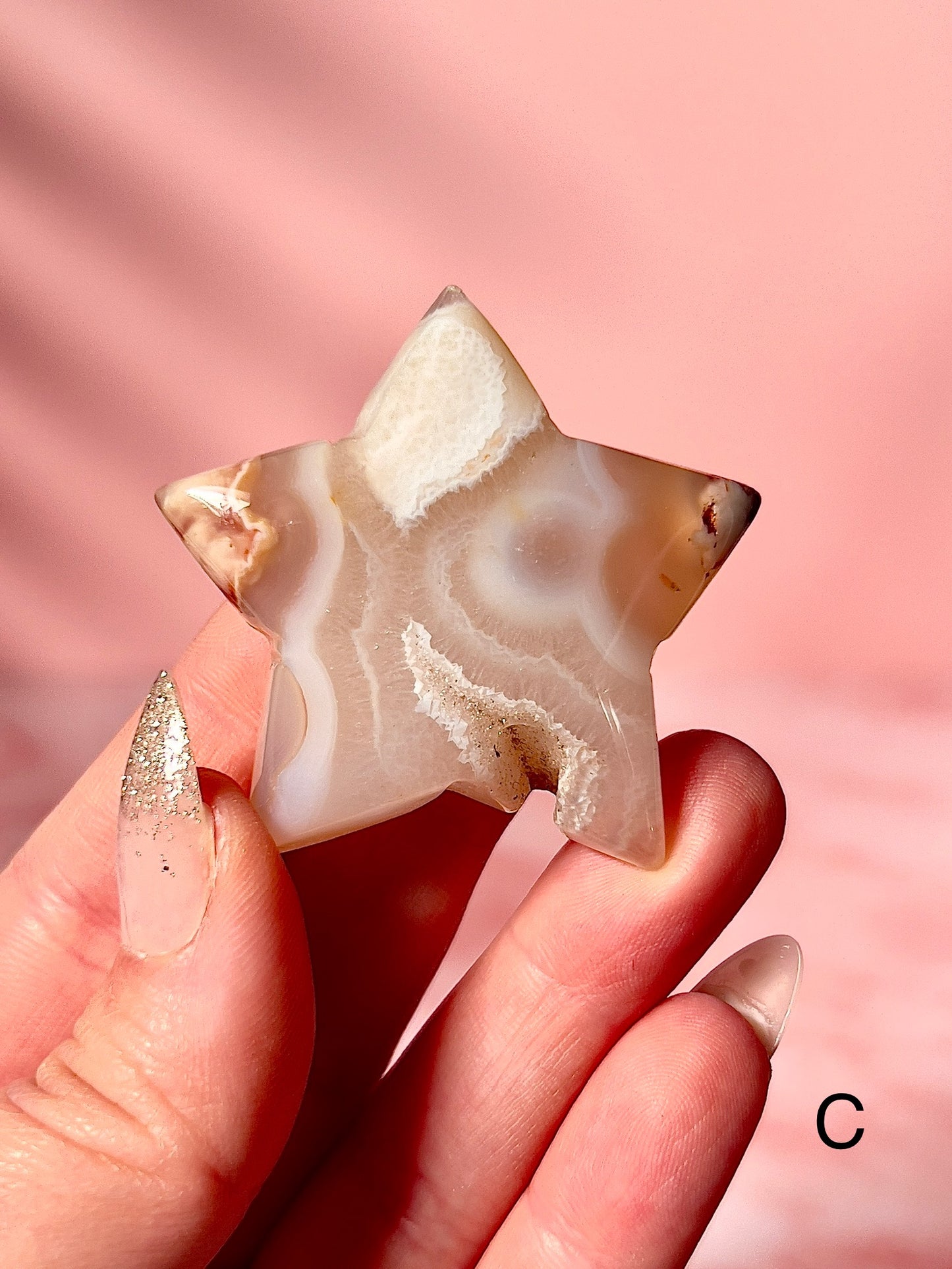 Blue and Pink Flower Agate Stars - Choose Your Own