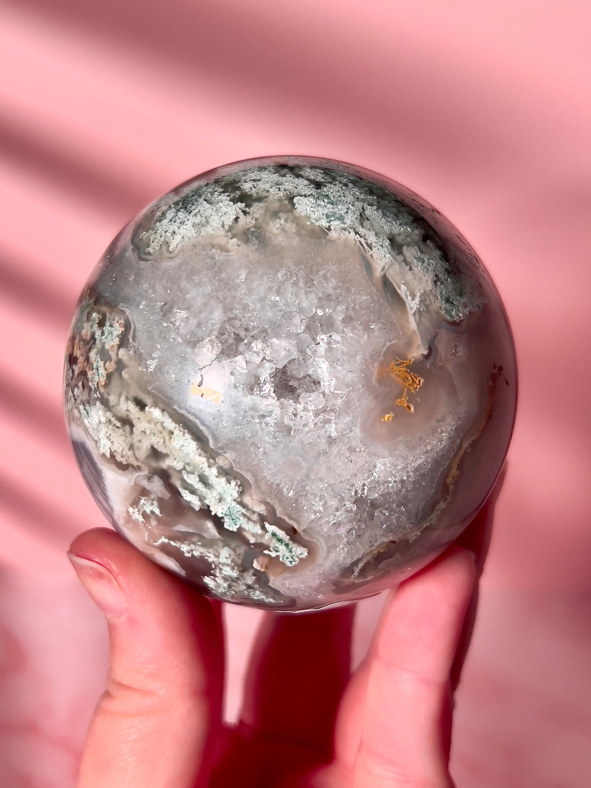 moss agate statement sphere