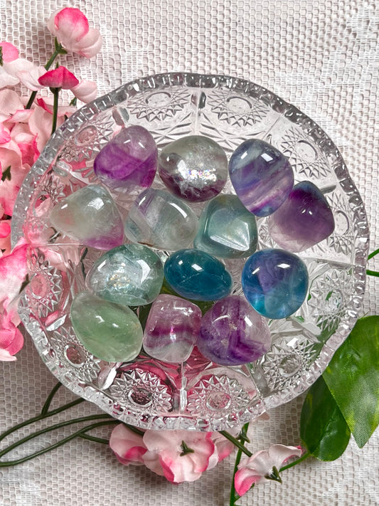 Rainbow Fluorite Tumbles