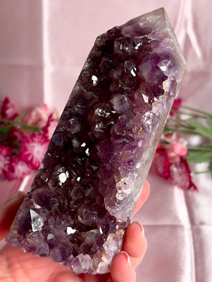Large Dark Amethyst Tower from Brazil