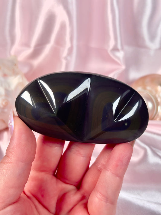 Rainbow Obsidian Double Heart