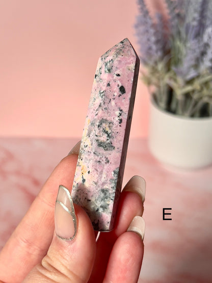 Bubblegum Pink Peruvian Rhodonite Tower - Choose Your Own