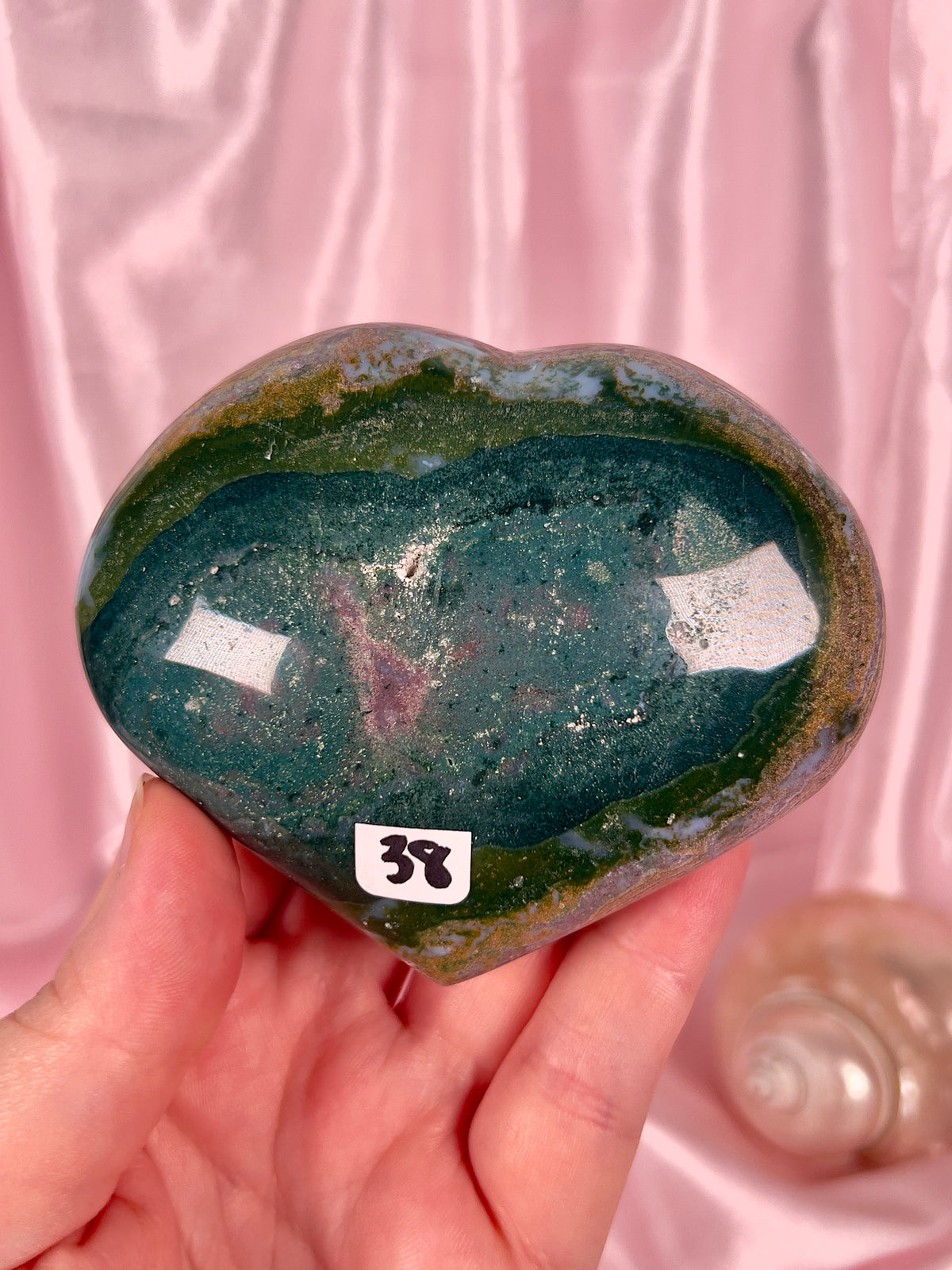 Purple & Green Sea Jasper Heart