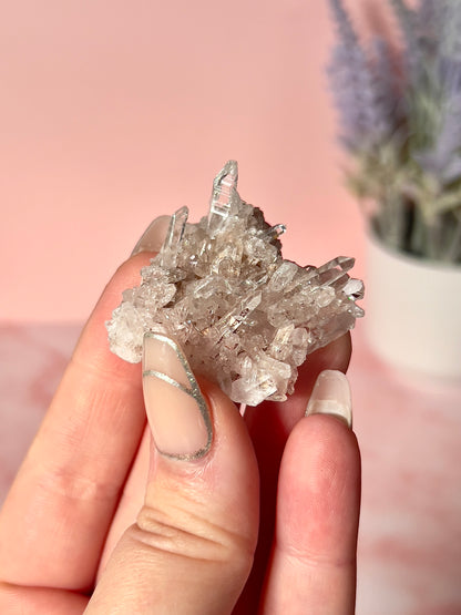 Columbian Pink Lemurian Quartz Cluster
