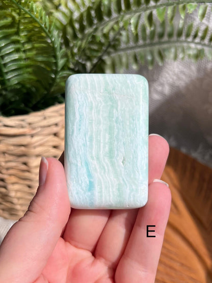 Caribbean Calcite Square Palm Stone - Choose Your Own