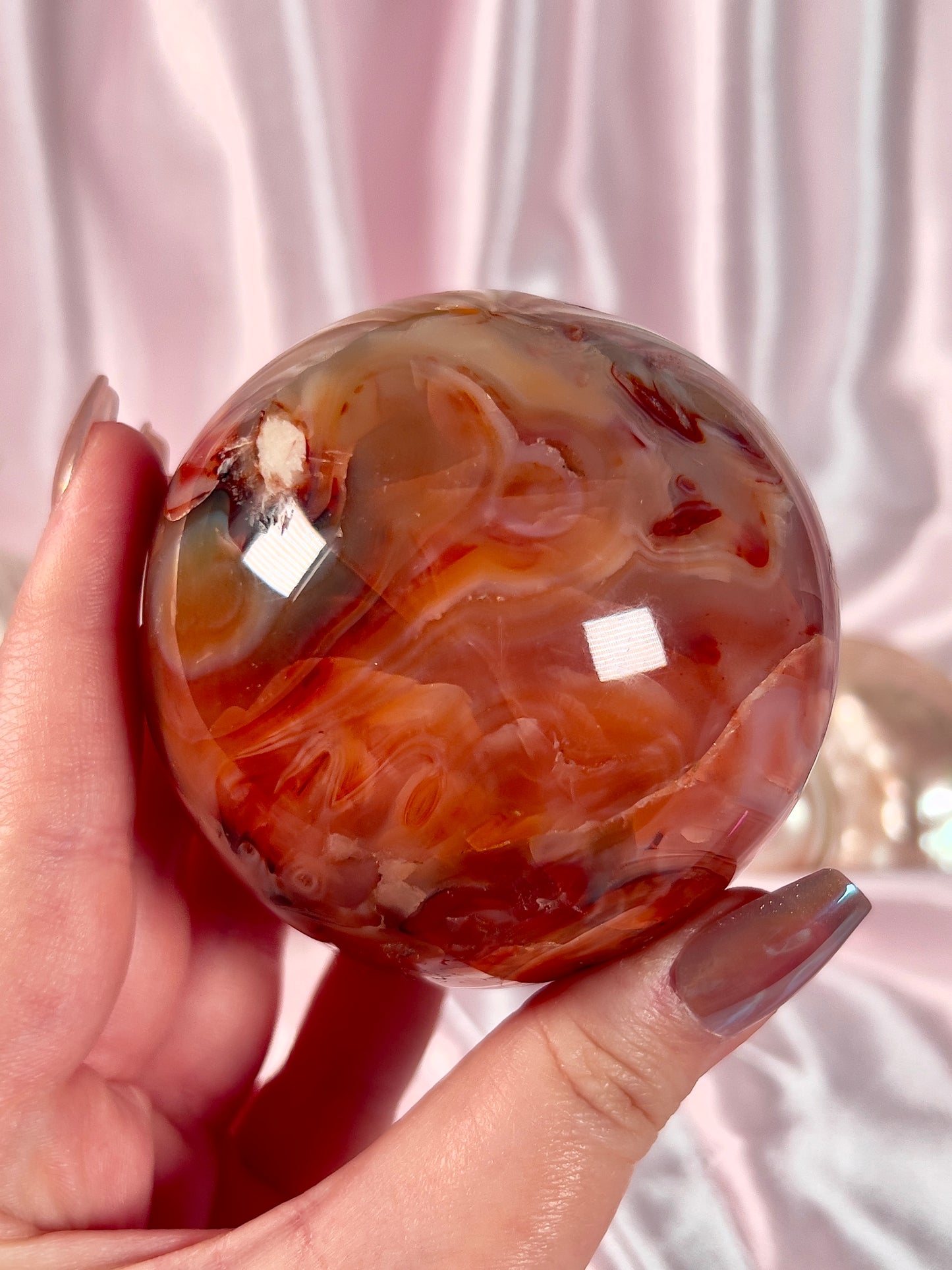 Funky Pink Carnelian Sphere
