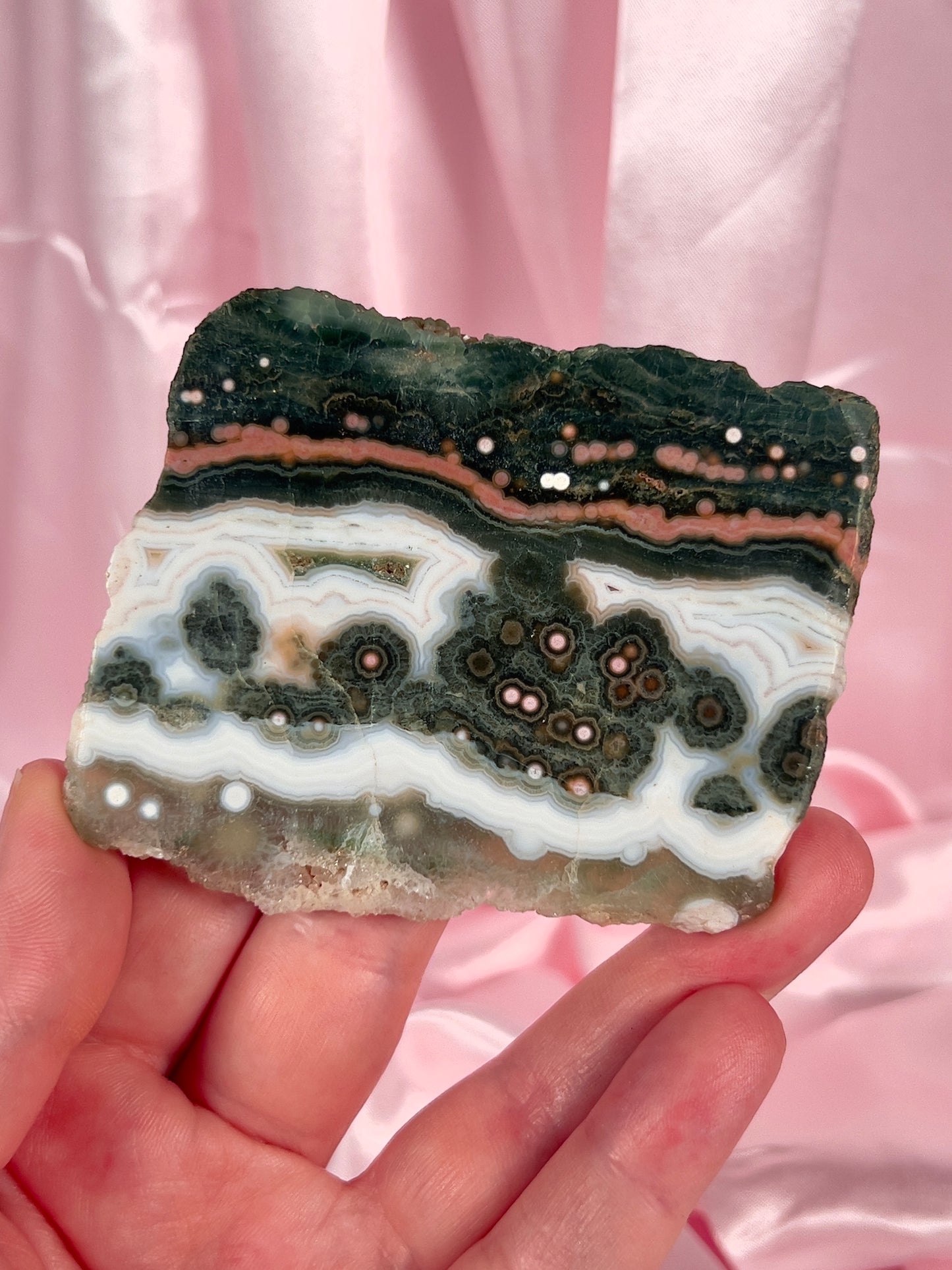 Pink & Green Authentic Ocean Jasper Slab