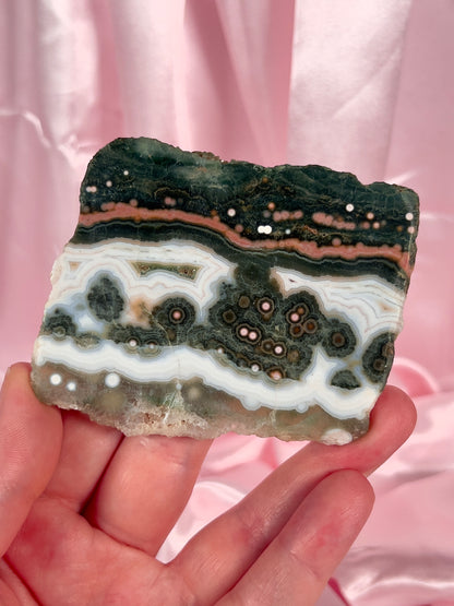 Pink & Green Authentic Ocean Jasper Slab