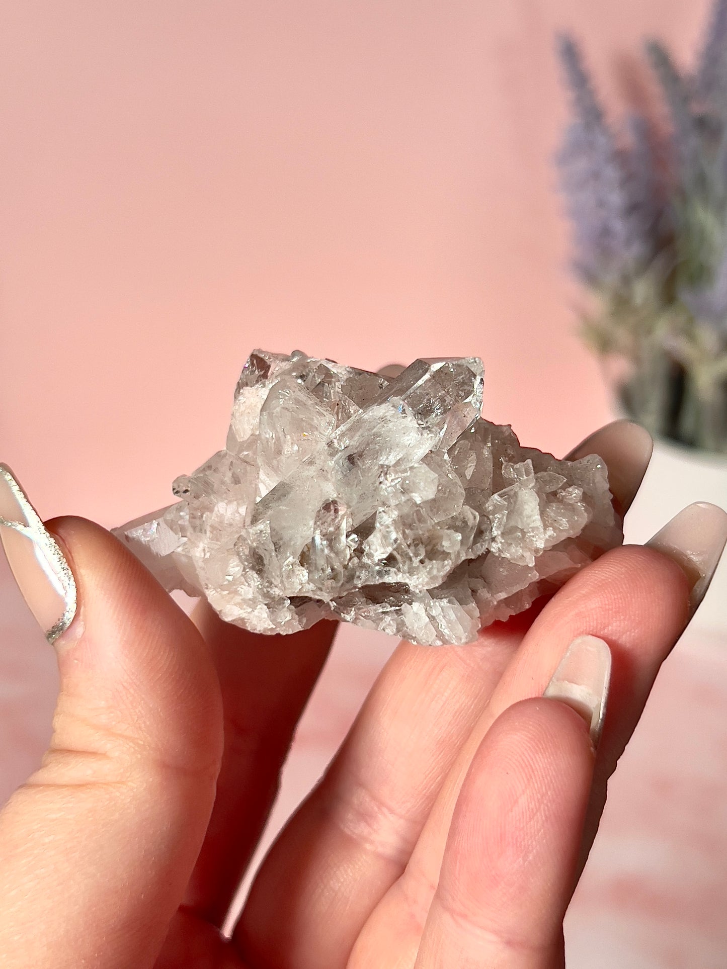 Columbian Pink Lemurian Quartz Cluster