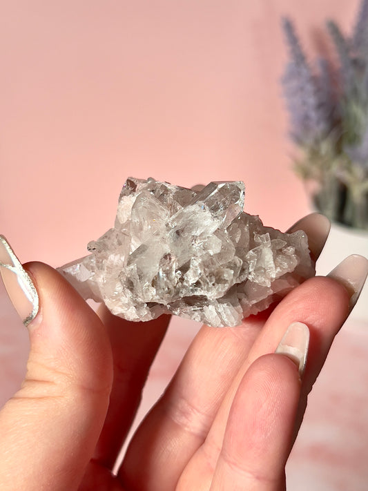 Columbian Pink Lemurian Quartz Cluster