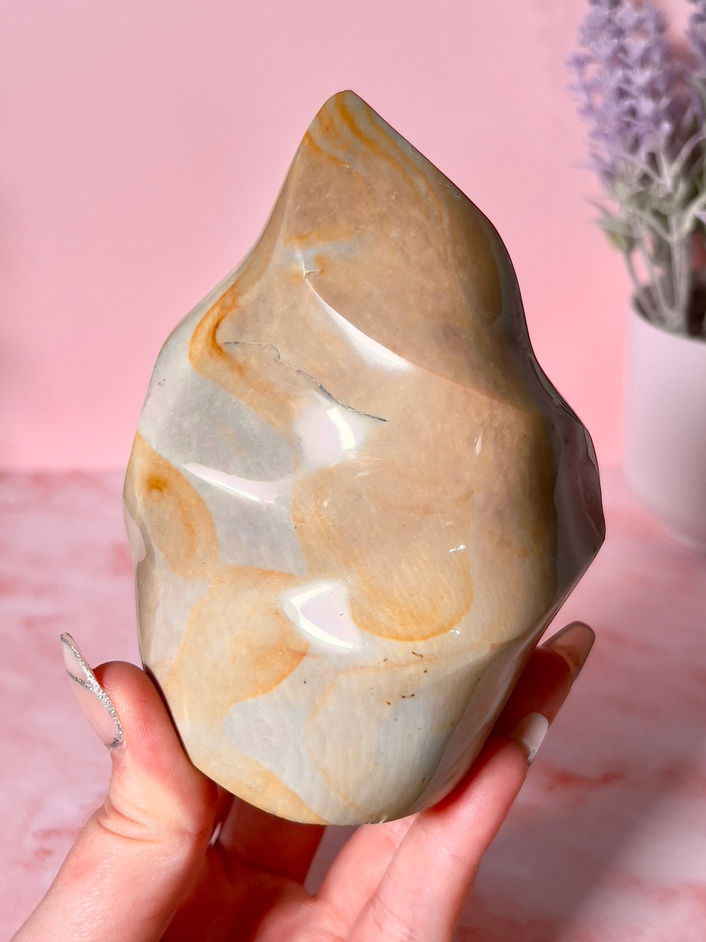 Beautiful Pastel Polychrome Jasper Flame