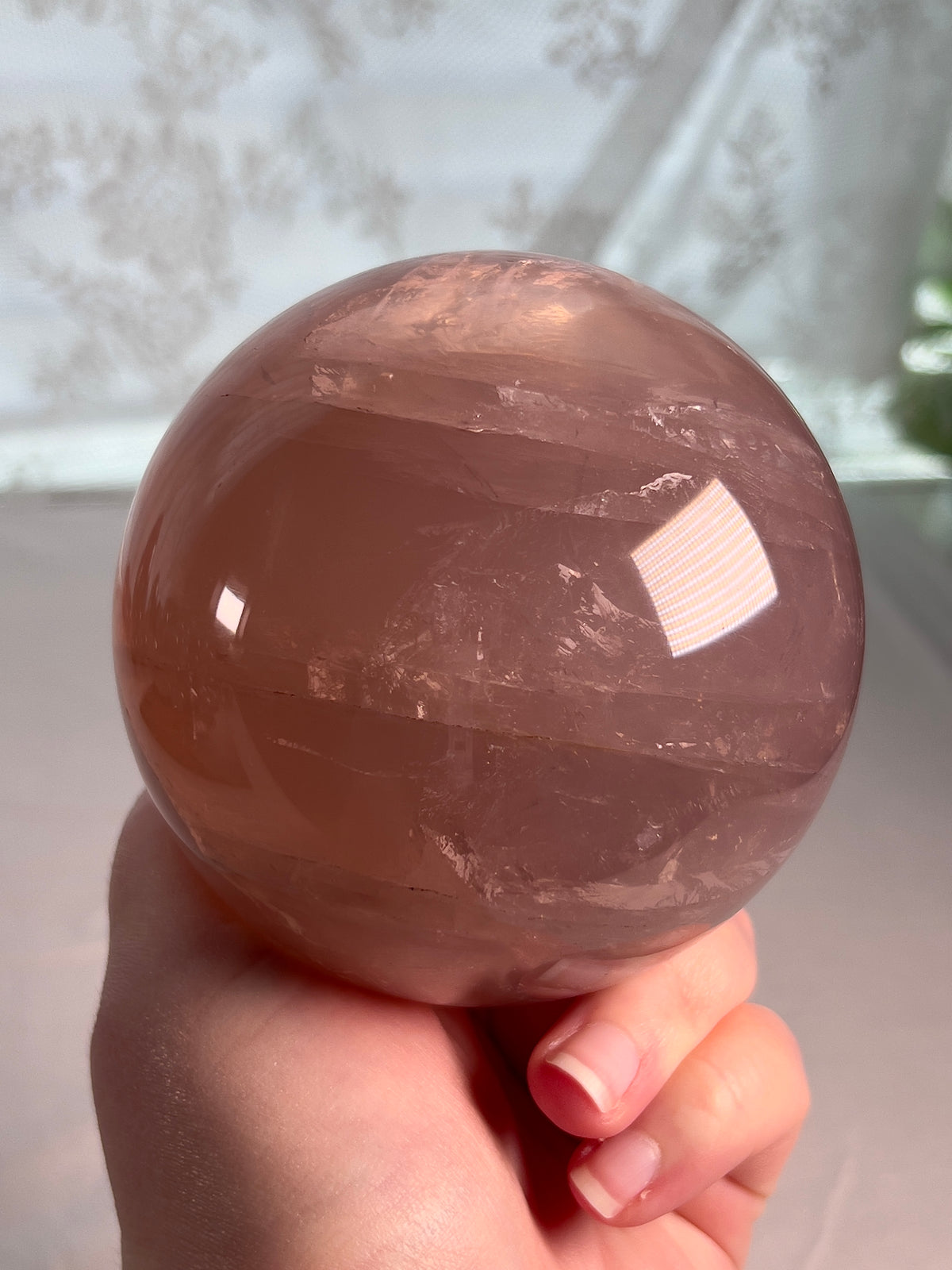 Large Dark & Juicy Star Rose Quartz Sphere - 2.6 lb