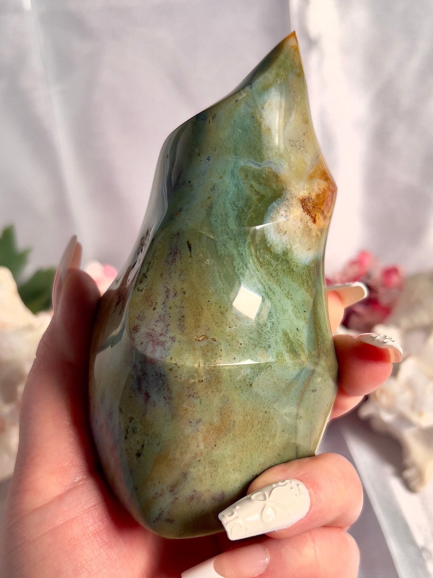 Pastel Rainbow Sea Jasper Flame