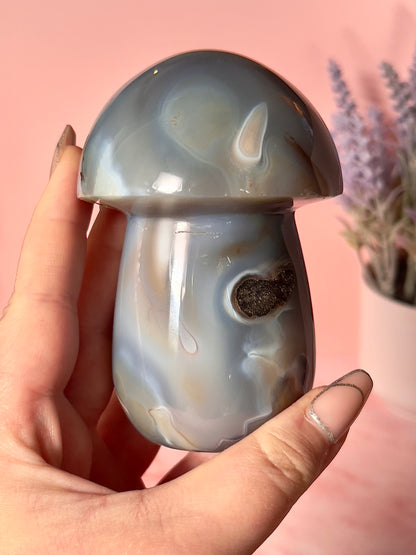 Beautiful Orca Agate Mushroom