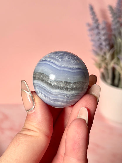 Blue Lace Agate Small Sphere - Intuitively Chosen