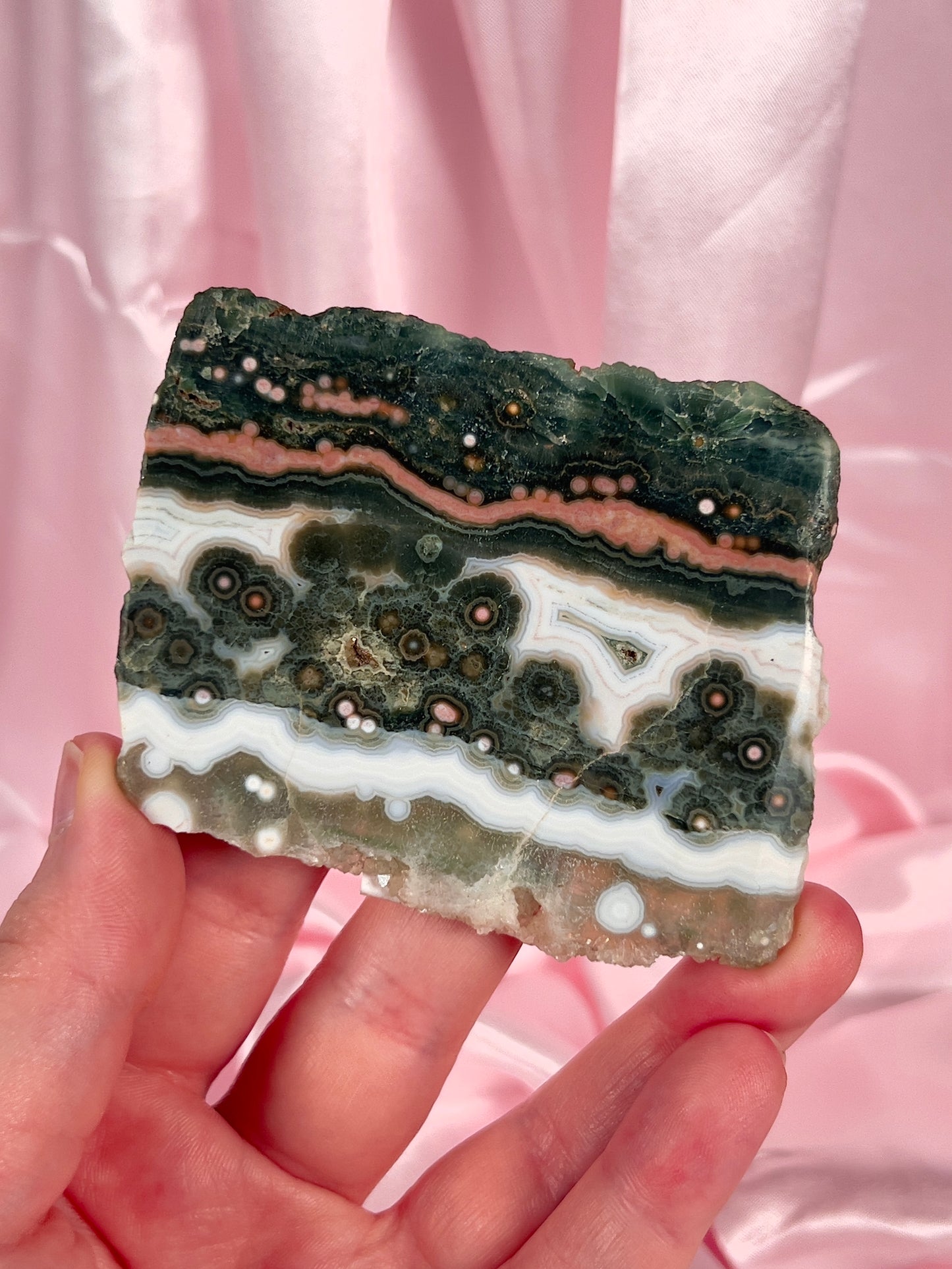 Pink & Green Authentic Ocean Jasper Slab