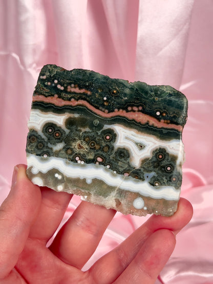 Pink & Green Authentic Ocean Jasper Slab