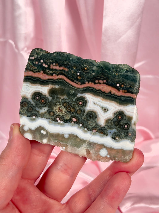 Pink & Green Authentic Ocean Jasper Slab