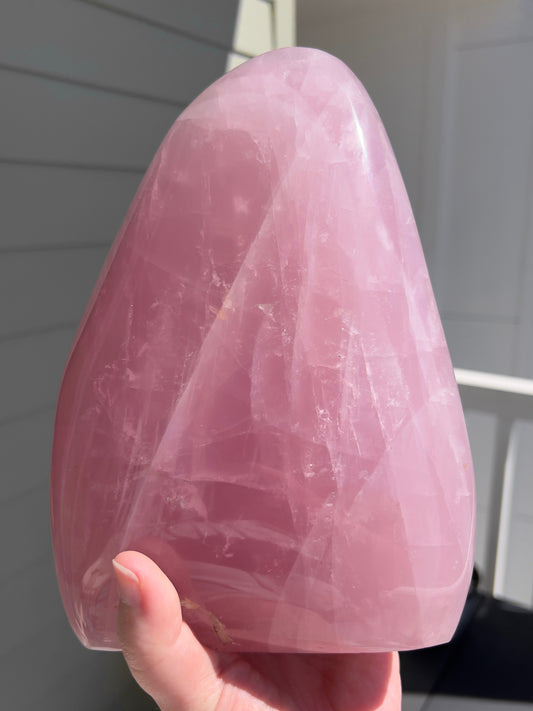 XL Bubblegum Pink Star Rose Quartz Freeform - 8 lb
