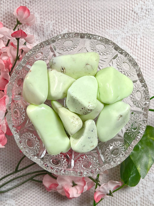 Citron Chrysoprase Tumble