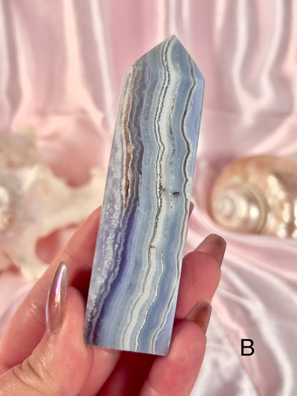 Tall Druzy Blue Lace Agate Towers - Choose Your Own