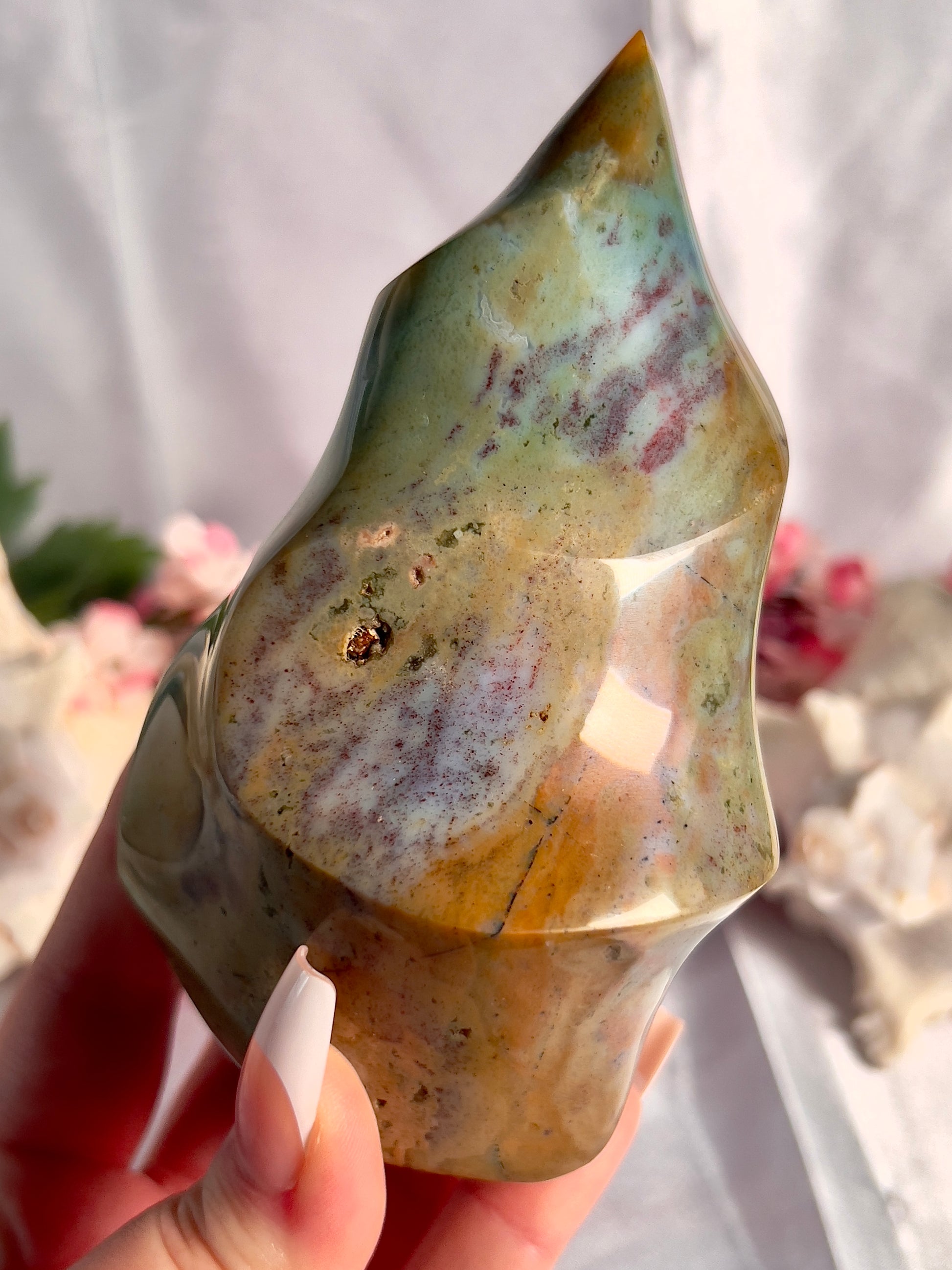 Pastel Rainbow Sea Jasper Flame