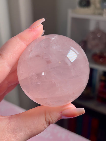Star Rose Quartz Sphere from Madagascar