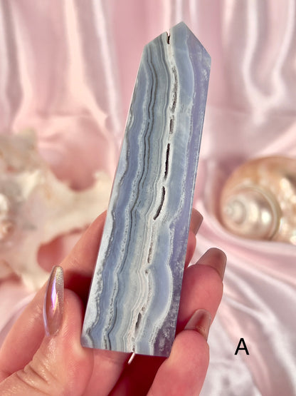 Tall Druzy Blue Lace Agate Towers - Choose Your Own